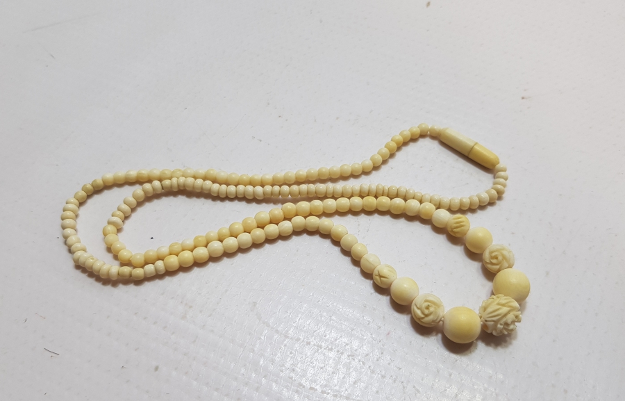 ÜZERİ İŞLEMELİ AKARSU MODELİ FİLDİŞİ OSMANLI GERDANLIK