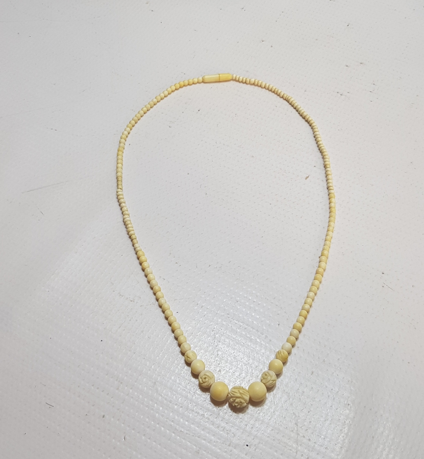 ÜZERİ İŞLEMELİ AKARSU MODELİ FİLDİŞİ OSMANLI GERDANLIK