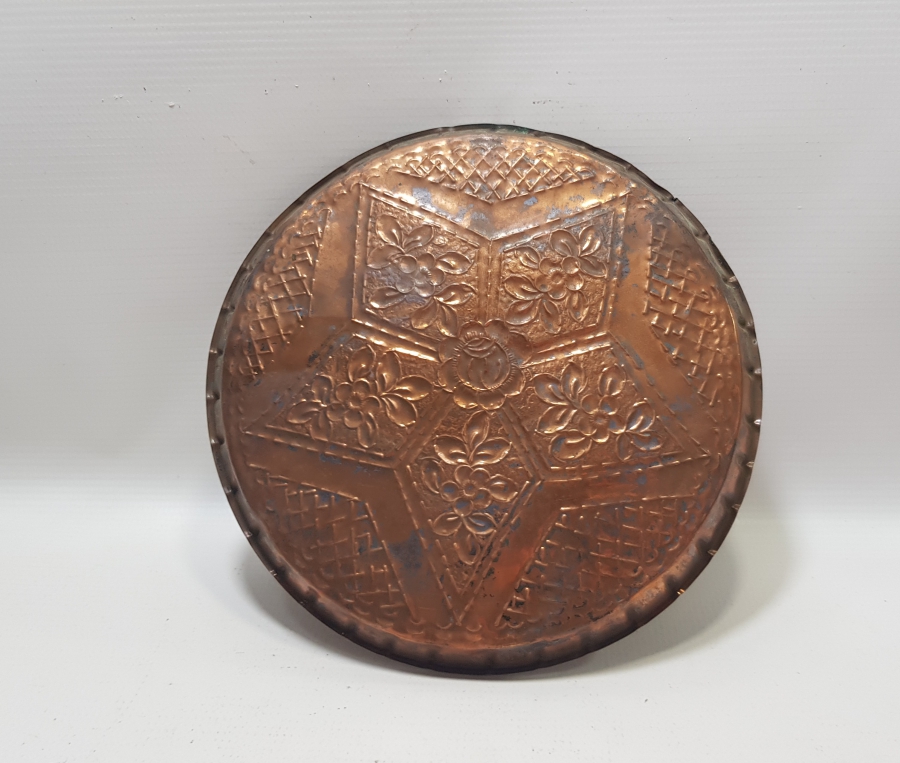 ORTASINDA OSMANLI YILDIZI BULUNAN SÜLEYMANİYE İŞİ EL YAPIMI OSMANLI KAHVE TEPSİSİ