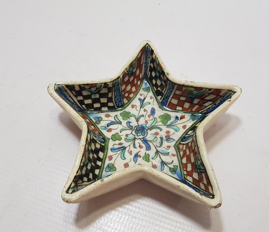 YILDIZ FORMLU OSMANLI DÖNEMİ EL BOYAMA KÜTAHYA İFTARİYELİK - İKRAMLIK