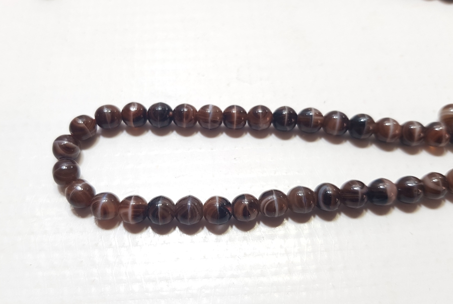 ORİJİNAL PÜSKÜLÜYLE OSMANLI DÖNEMİ AKİK FORMLU BEYKOZ NAMAZ TESPİHİ