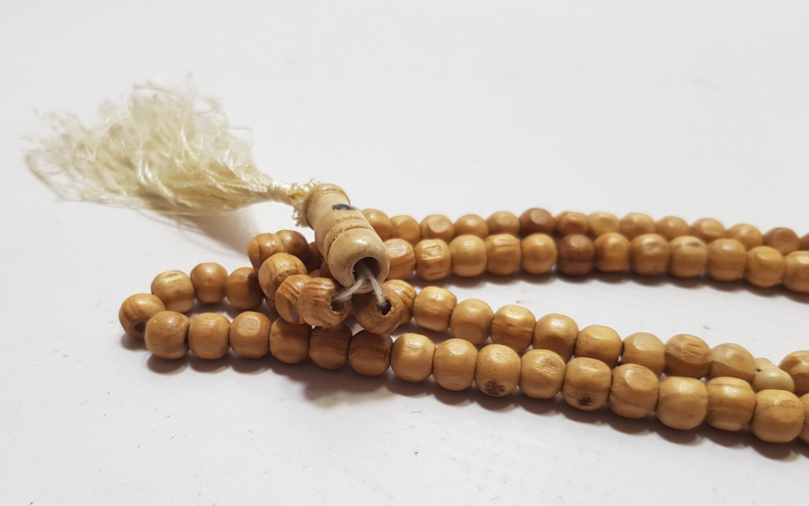 1950'LERDEN HACI İŞİ KABE GÖRSELLİ AHŞAP TESBİH