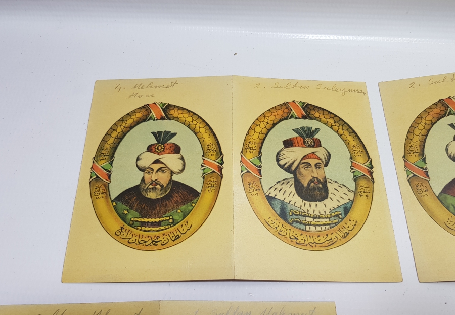 OSMANLI DÖNEMİ ÇOK NADİR ORİJİNAL ALBÜMÜNDE PADİŞAH KARTLARI SERİSİ KARTPOSTAL TAKIMI