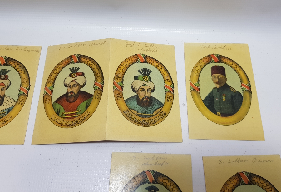 OSMANLI DÖNEMİ ÇOK NADİR ORİJİNAL ALBÜMÜNDE PADİŞAH KARTLARI SERİSİ KARTPOSTAL TAKIMI