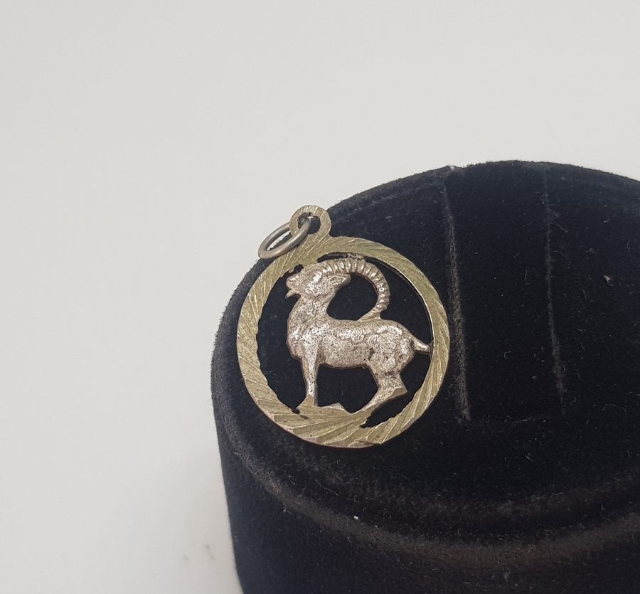 ANTİKA GÜMÜŞ BURÇ KOLYESİ