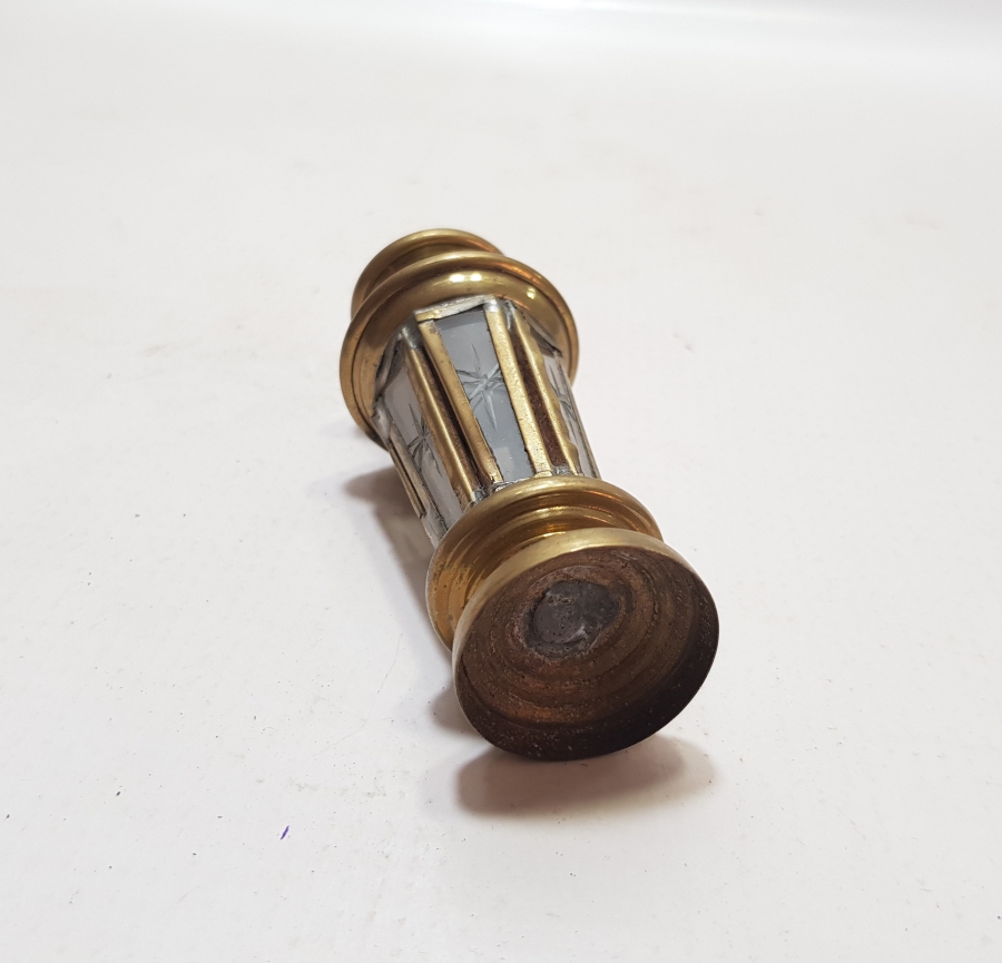 CAMI KRİSTAL KESME İŞÇİLİKLİ ÇOK NADİR ANTİKA HATTAT MUMLUĞU - ŞAMDANI