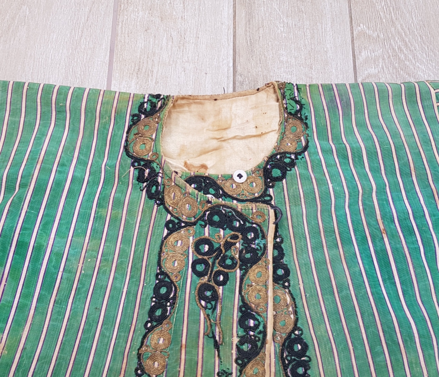 SIRMA VE İPEK İBRİŞİM İŞLEMELİ OSMANLI DÖNEMİ ŞALVAR ÜSTLÜĞÜ