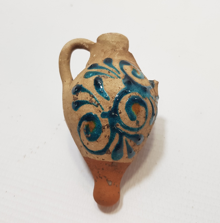 OSMANLI DÖNEMİ NADİR FORMDA SIRLI ÇİFT KULPLU İZNİK SİRKELİK