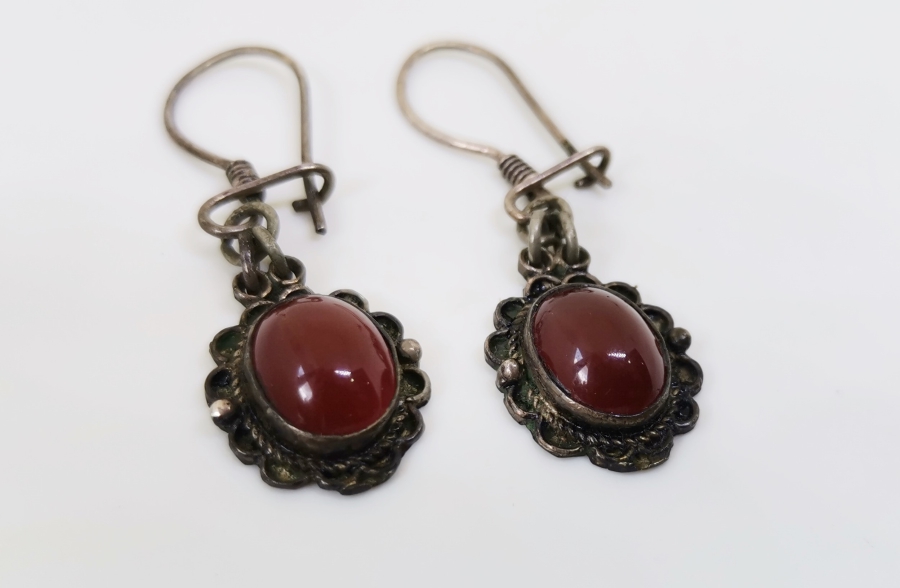 AKİK TAŞLI GÜMÜŞ KÜPE