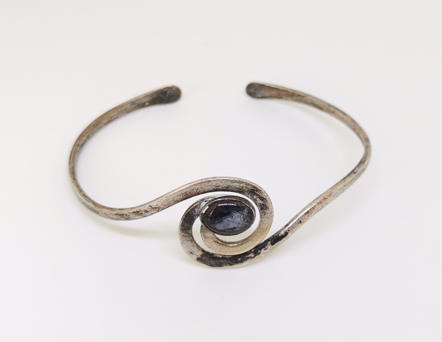 ÖZEL YAPIM SİTRİN TAŞLI GÜMÜŞ BİLEKLİK - BİLEZİK