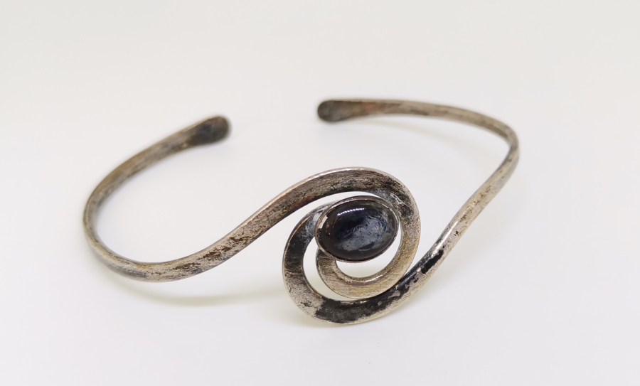 ÖZEL YAPIM SİTRİN TAŞLI GÜMÜŞ BİLEKLİK - BİLEZİK