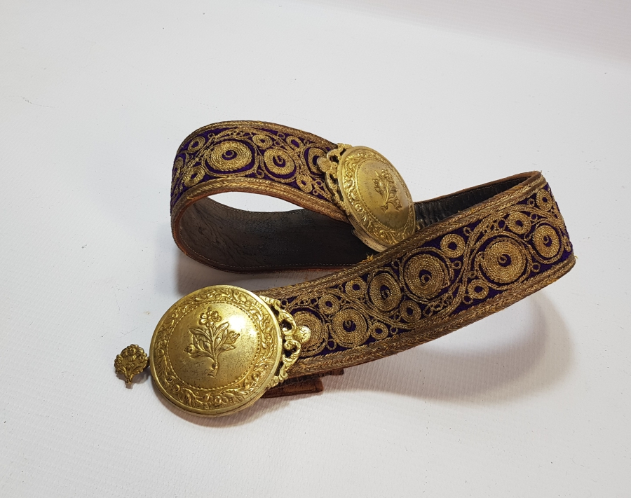 OSMANLI DÖNEMİ ALTIN VERMEYLİ VE GÜMÜŞ SIRMALI GÜMÜŞ GELİN KEMERİ