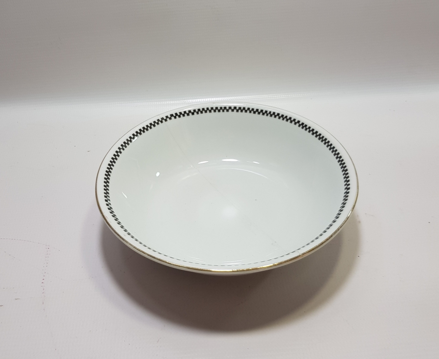 ARKASI OSMANLICA YAZILI VE ALTIN VARAKLI BÜYÜK BOY PORSELEN SALATA TABAĞI