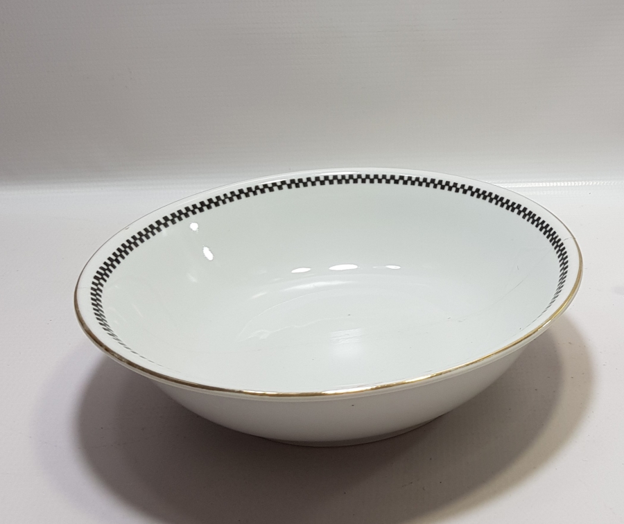 ARKASI OSMANLICA YAZILI VE ALTIN VARAKLI BÜYÜK BOY PORSELEN SALATA TABAĞI