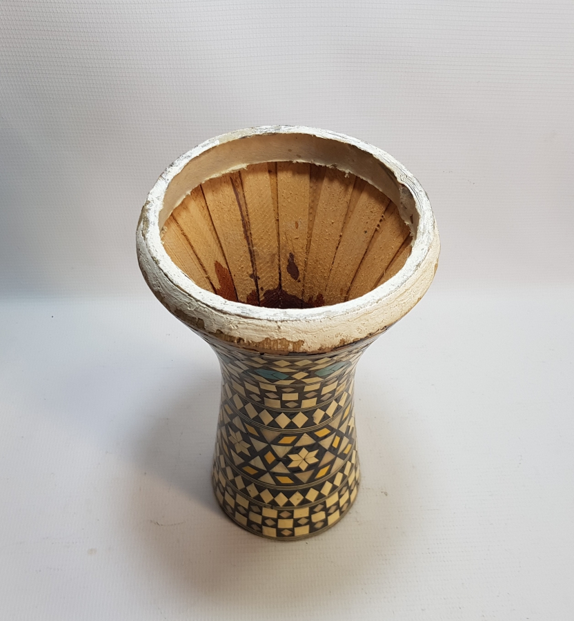 OSMANLI DÖNEMİ EL YAPIMI MARKUTERİ İŞÇİLİKLİ DARBUKA