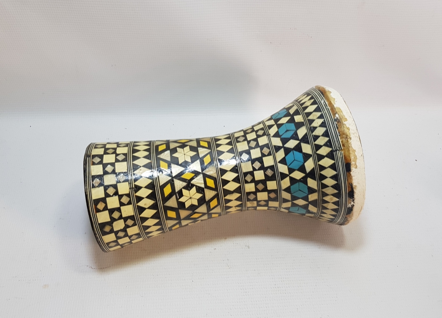 OSMANLI DÖNEMİ EL YAPIMI MARKUTERİ İŞÇİLİKLİ DARBUKA