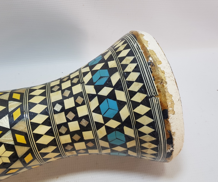 OSMANLI DÖNEMİ EL YAPIMI MARKUTERİ İŞÇİLİKLİ DARBUKA