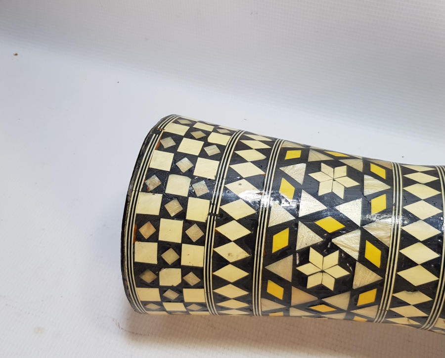 OSMANLI DÖNEMİ EL YAPIMI MARKUTERİ İŞÇİLİKLİ DARBUKA