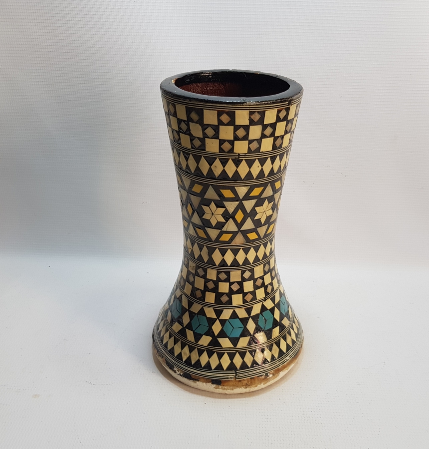 OSMANLI DÖNEMİ EL YAPIMI MARKUTERİ İŞÇİLİKLİ DARBUKA