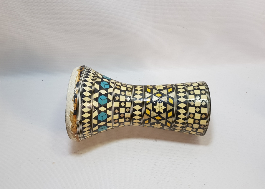 OSMANLI DÖNEMİ EL YAPIMI MARKUTERİ İŞÇİLİKLİ DARBUKA