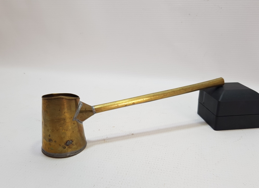 OSMANLI DÖNEMİ SÜLEYMANİYE İŞİ EL YAPIMI ÇOK NADİR SEYYAR KAHVECİ CEZVESİ