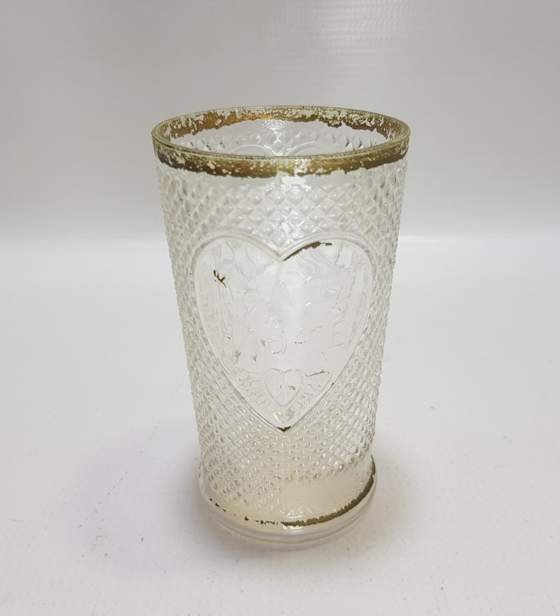 MEŞRUTİYET SANCAĞI FORMUNDA VE RUMCA AFİYET OLSUN EFENDİM YAZILI OSMANLI DÖNEMİ BİLLUR BARDAK