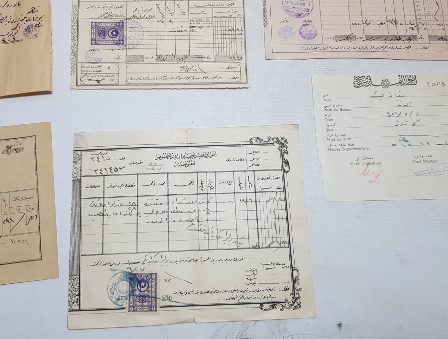 9 ADET OSMANLI DÖNEMİ MAKBUZ LOTU