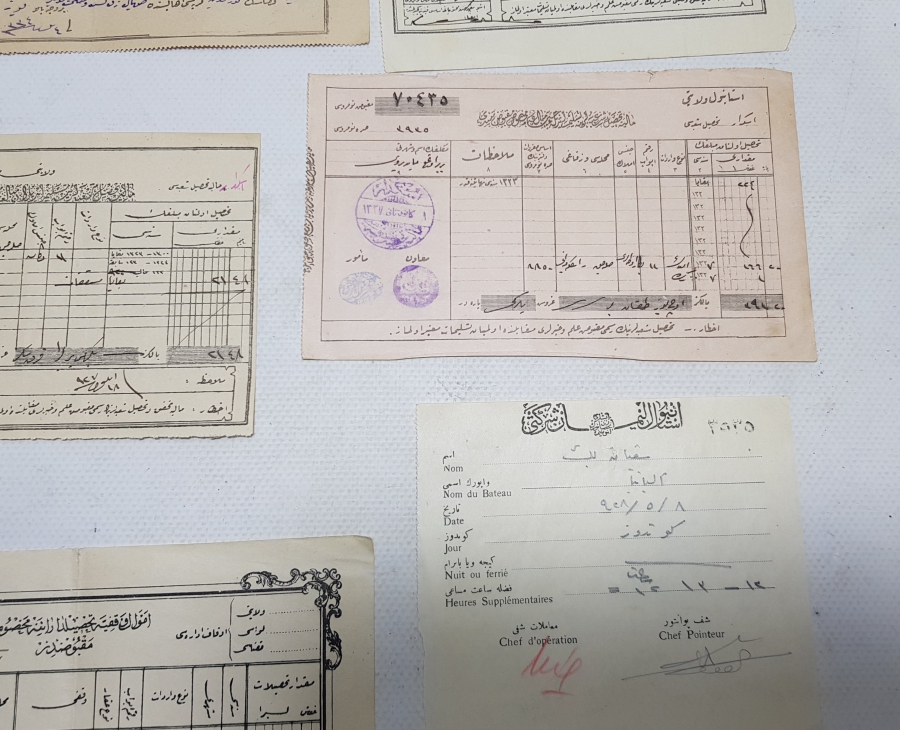 9 ADET OSMANLI DÖNEMİ MAKBUZ LOTU