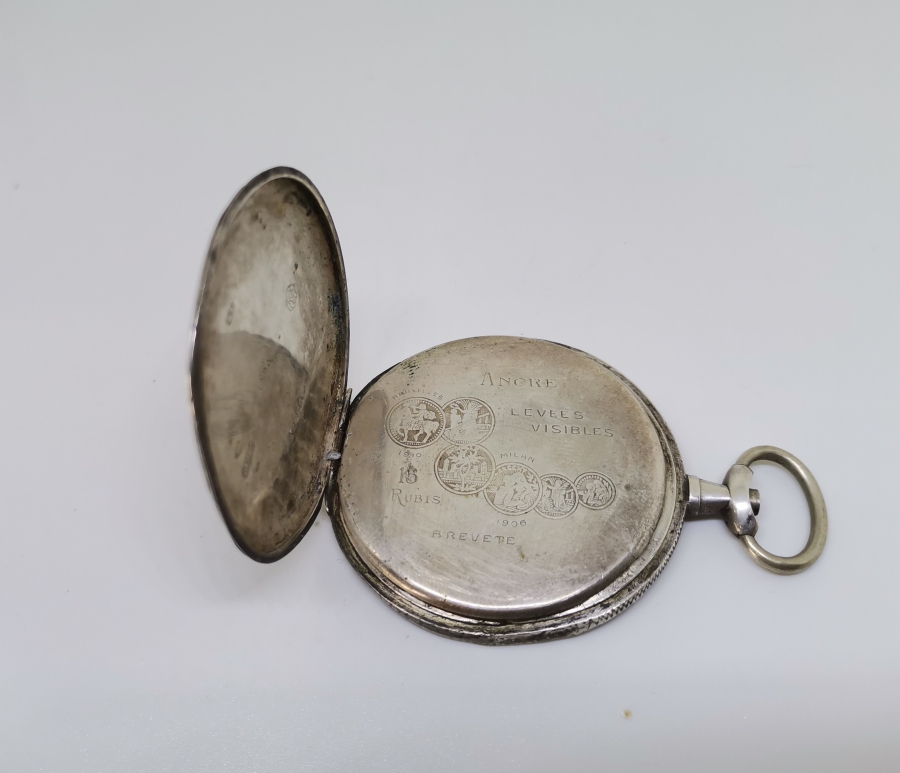 KABARTMA İŞÇİLİKLİ ANTİKA GÜMÜŞ CEP SAATİ KASASI