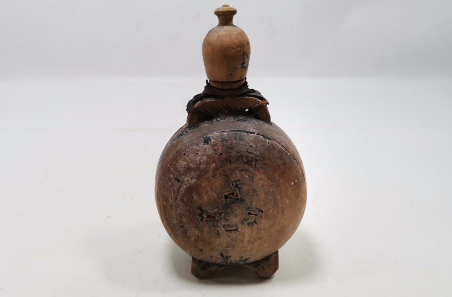 OSMANLI DÖNEMİ NADİR FORMDA AHŞAP BARUTLUK