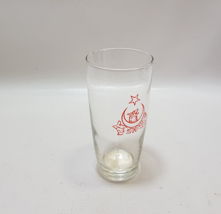 CUMHURİYET BAŞLARI ÇOK NADİR ÜZERİ BOZKURT VE AY YILDIZLI BARDAK