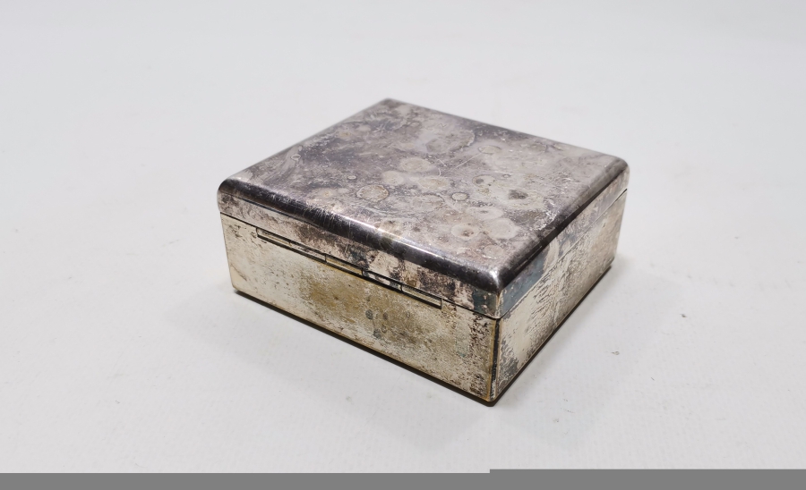 GÜMÜŞ KAPLAMA ANTİKA METAL PUL KUTUSU