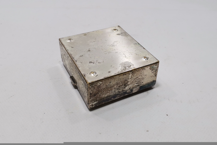 GÜMÜŞ KAPLAMA ANTİKA METAL PUL KUTUSU