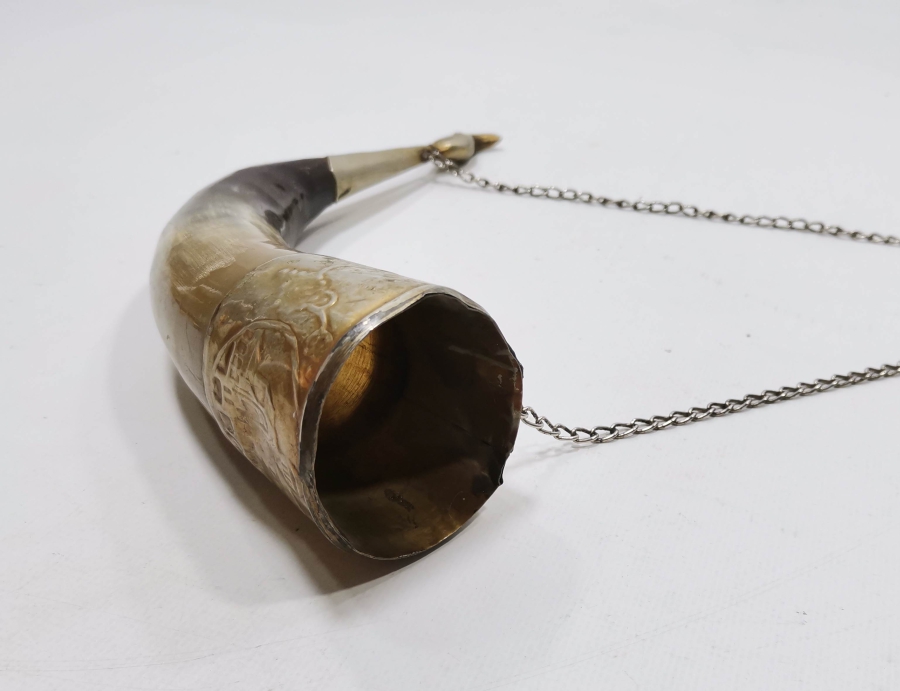 KABARTMA İŞÇİLİKLİ ANTİKA BOYNUZ KADEH