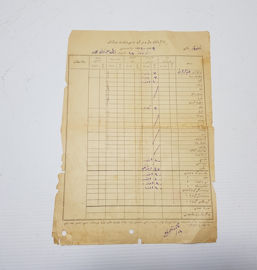 CUMHURİYETİMİZİN İLK KARNESİ