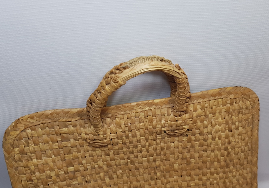 OSMANLI DÖNEMİ HURMA YAPRAĞINDAN YAPILMIŞ HİCAZ YADİGARI ÇOK NADİR BÜYÜK BOY ÇANTA