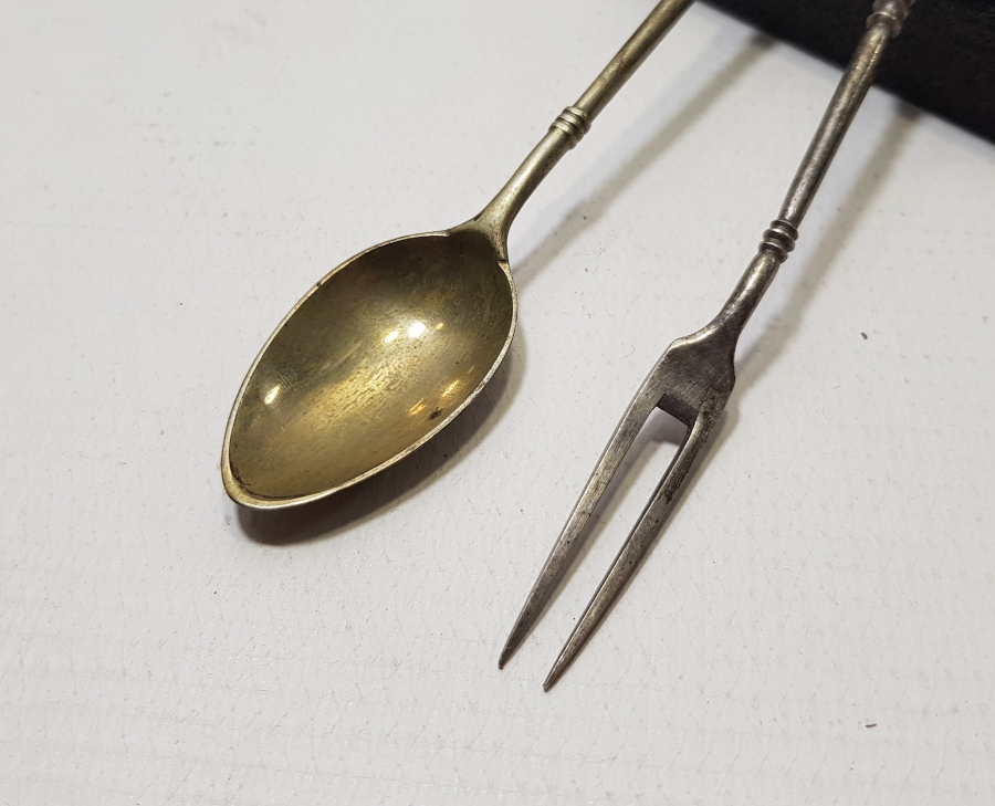 RUMCA İNSİYALLİ OSMANLI DÖNEMİ GÜMÜŞ TATLI ÇATAL KAŞIĞI