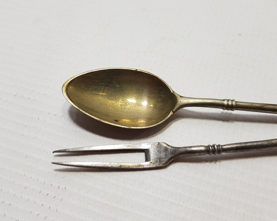 RUMCA İNSİYALLİ OSMANLI DÖNEMİ GÜMÜŞ TATLI ÇATAL KAŞIĞI