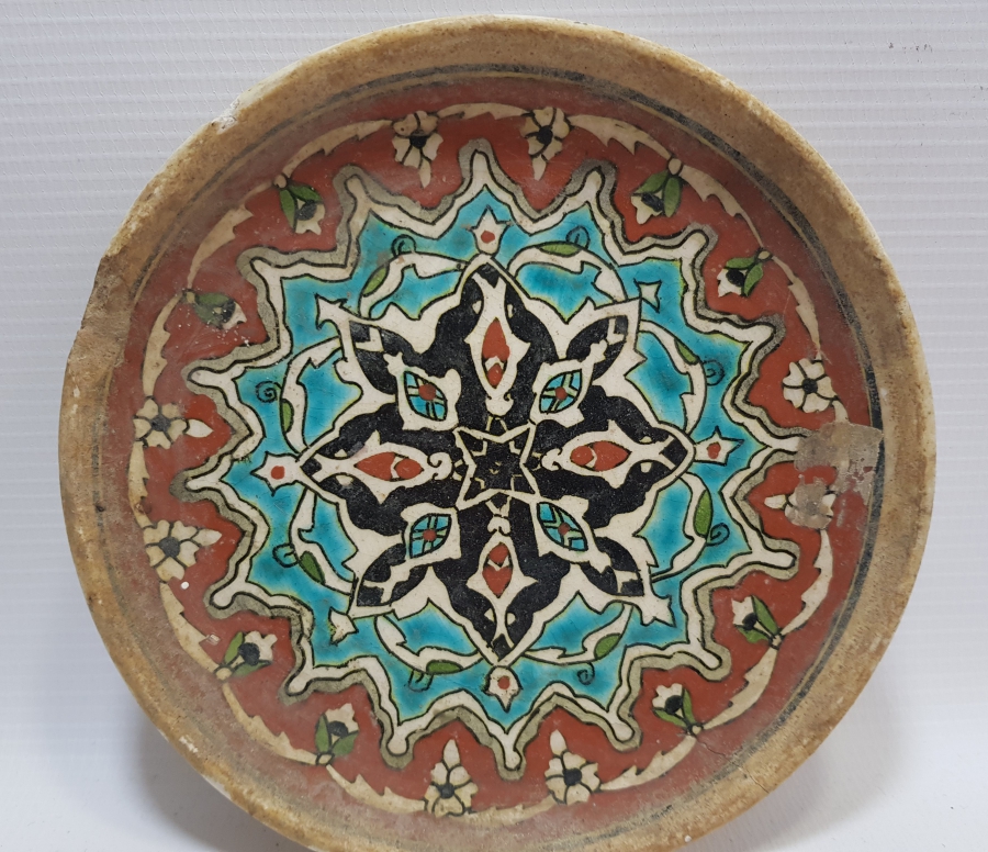 OSMANLI DÖNEMİ RUMCA USTA DAMGALI KÜTAHYA TABAK