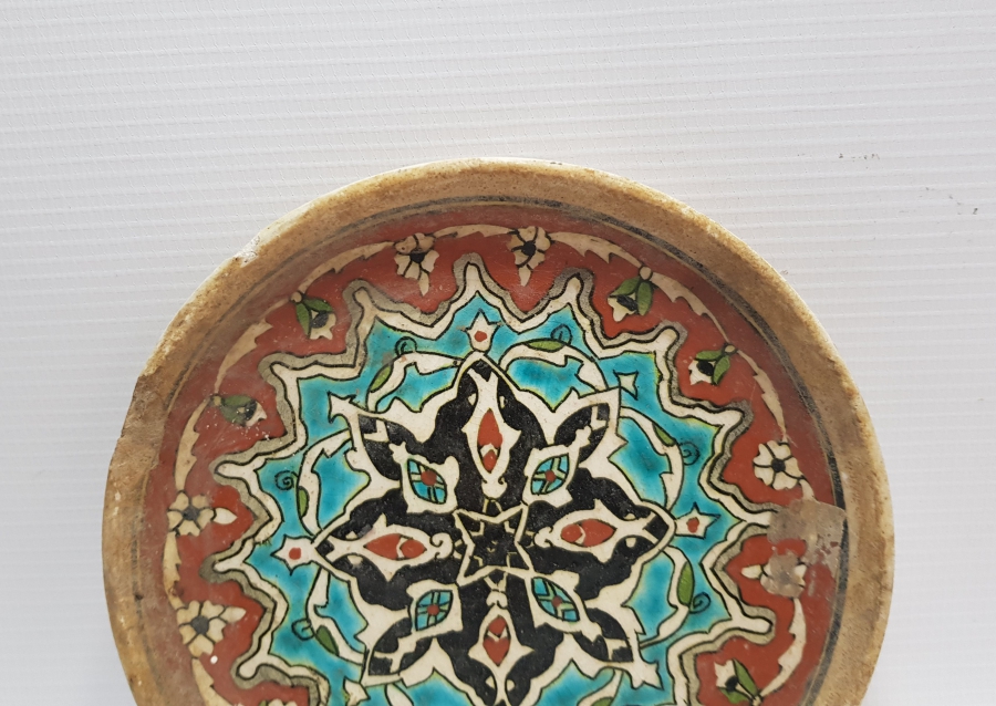 OSMANLI DÖNEMİ RUMCA USTA DAMGALI KÜTAHYA TABAK