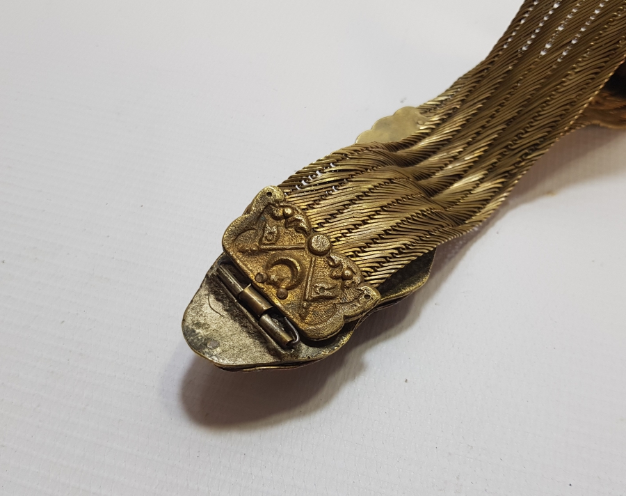 MEŞRUTİYET SANCAKLI VE AY YILDIZLI TRABZON İŞİ HASIR ÖRME GELİN KEMERİ