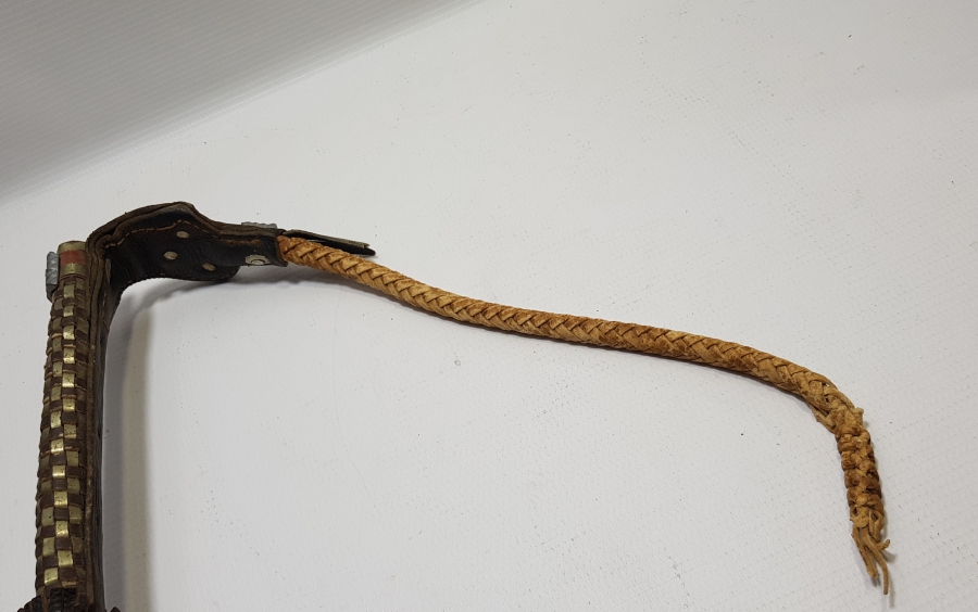 TÜRKMEN İŞİ ANTİKA DERİ AT KAMÇISI - KIRBACI