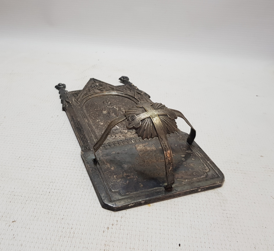 ANTİKA HRİSTİYAN İŞİ GÜMÜŞ KAPLAMA DUVAR İKONASI