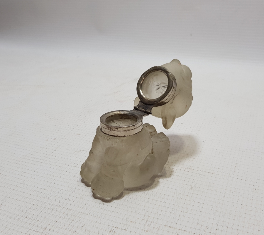 OSMANLI DÖNEMİ KÖPEK FORMLU CAM HOKKA