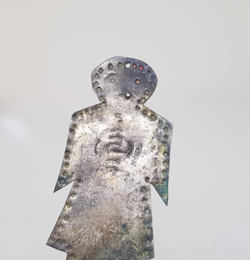 OSMANLI DÖNEMİ KADIN FORMLU GÜMÜŞ İKONA ADAKLIĞI