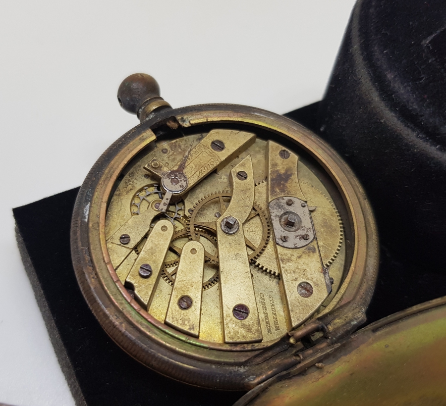 OSMANLI DÖNEMİ DEVLET ARMALI CEP SAATİ KASASI VE MEKANİZMASI