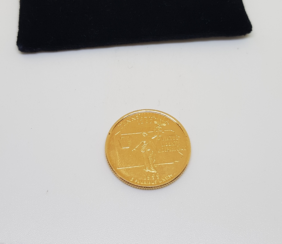 1999 ALTIN KAPLAMA NADİR PENNSYLVANIA QUARTER DOLAR