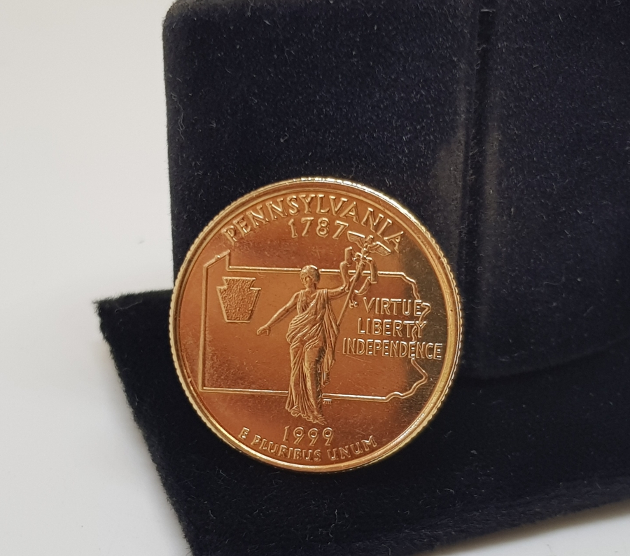 1999 ALTIN KAPLAMA NADİR PENNSYLVANIA QUARTER DOLAR