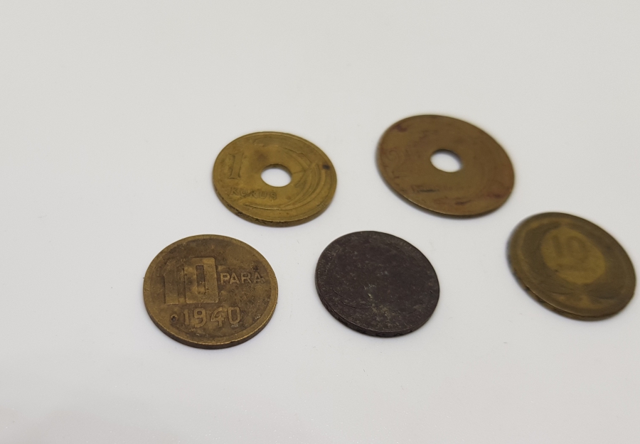 1940-1950LERDEN DELİKLİ KURUŞ PARA LOTU
