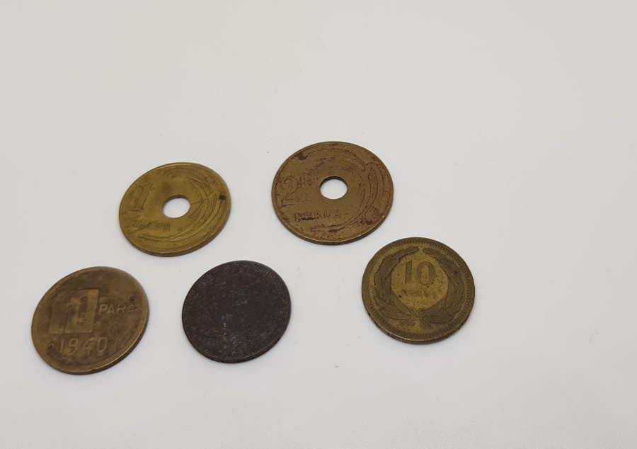 1940-1950LERDEN DELİKLİ KURUŞ PARA LOTU